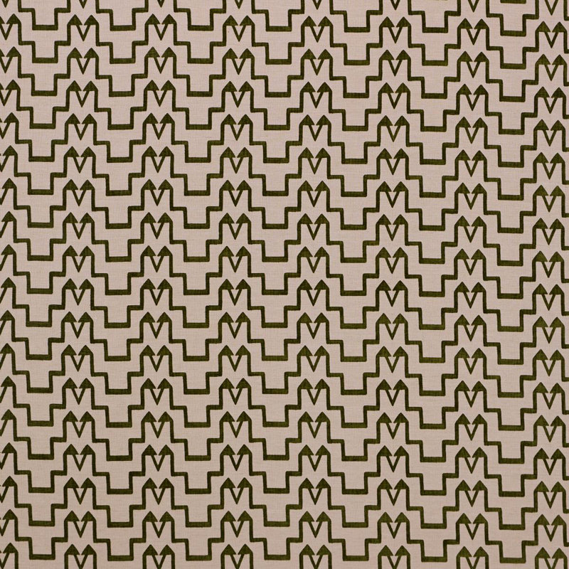 Schumacher X David Kaihoi Turkish Step Fabric, Green