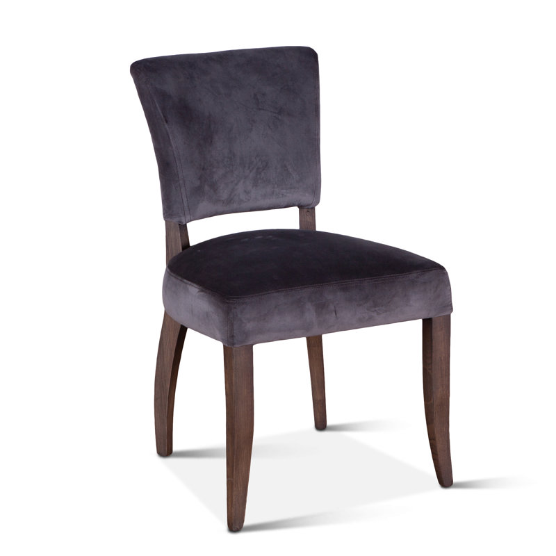 Mindy Upholstered Dining Chair, Asphalt Gray , White