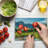 Ambesonne Landscape Tempered Glass Cutting Board Mountain Forest River Multicolor