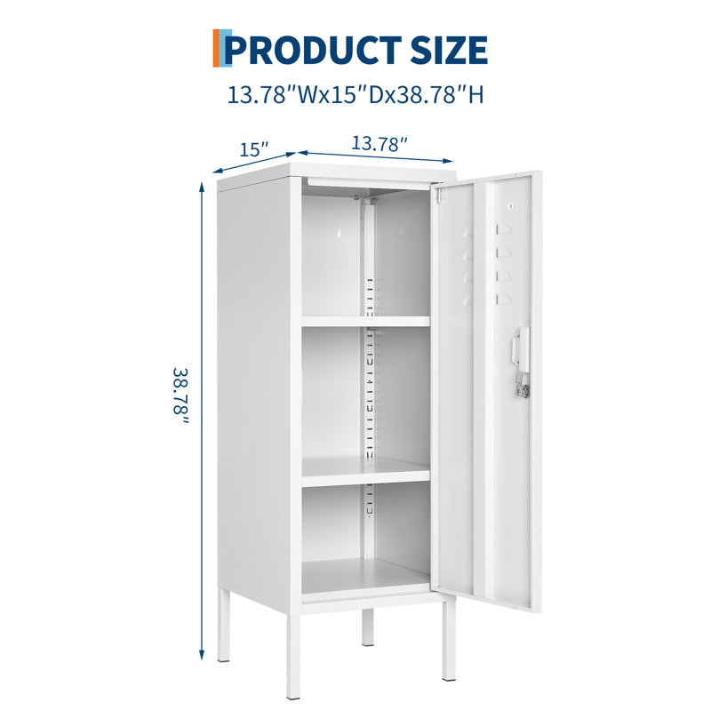 Steel Rectangle Accent Cabinet, White