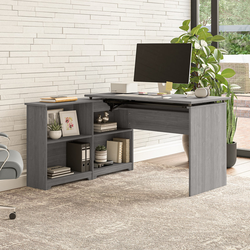 Kaionna 52'' Adjustable (sit to stand) Corner Desk, Modern Gray