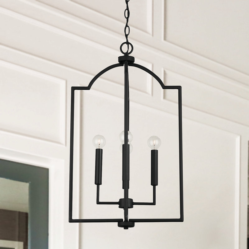 Carter 4 - Light Dimmable Geometric Chandelier, Matte Black