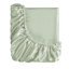 Ensemble de draps en satin sauge pour lit simple 4 pièces - Texture lisse, réduit les frisottis, les plis, est livré avec des taies d'oreiller de luxe