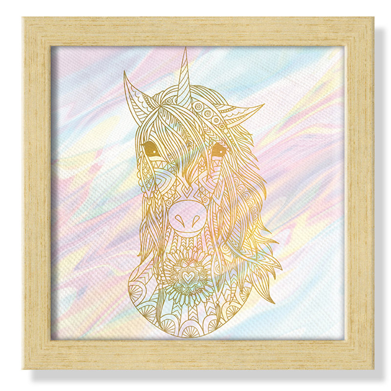 Dreaming licorne 2, H 9 po x l 9 po x P 1,19 po, Cadre boîte champagne