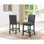 Biony Grey Fabric Counter Height Stools With Nailhead Trim, Set Of 2