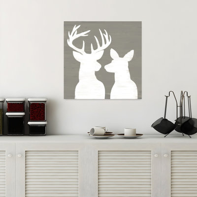 Buck And Doe Silhouette Contemporary Deer Art