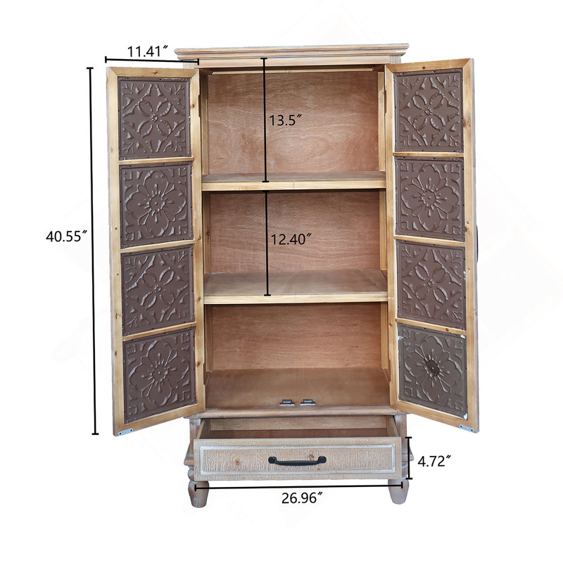 Grande armoire de rangement 55,12 po - Buffet en bois rustique - Buffet polyvalent