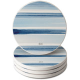 Thirstystone Ocean Stripes 4-Pack Round Stone Coasters