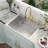 28'' L x 22'' W Drop-In Stainless Steel Single Bowl Kitchen Sink with Sink Grid, Roll-up Rack and Strainer