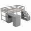 Lit mezzanine 5 tiroirs en bois massif avec bureau intégré Giffard par Harriet Bee-308926090