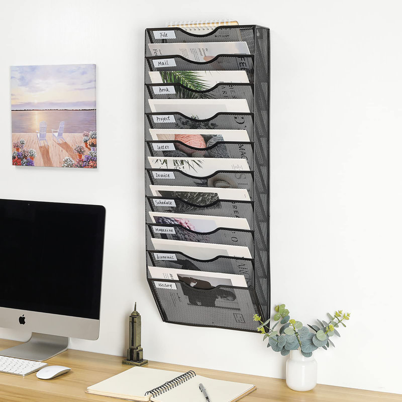 Metal File Organiser, Black