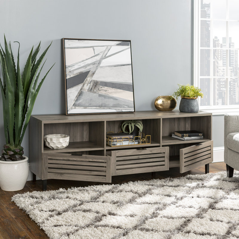 Folkeste 70" 2-Door TV Stand for TVs up to 80", Slate Gray