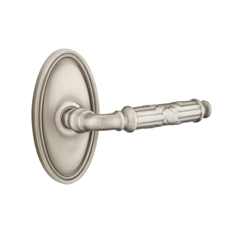 Levier de porte d'intimité (lit et bain) avec rosette, Droite, Nickel antique