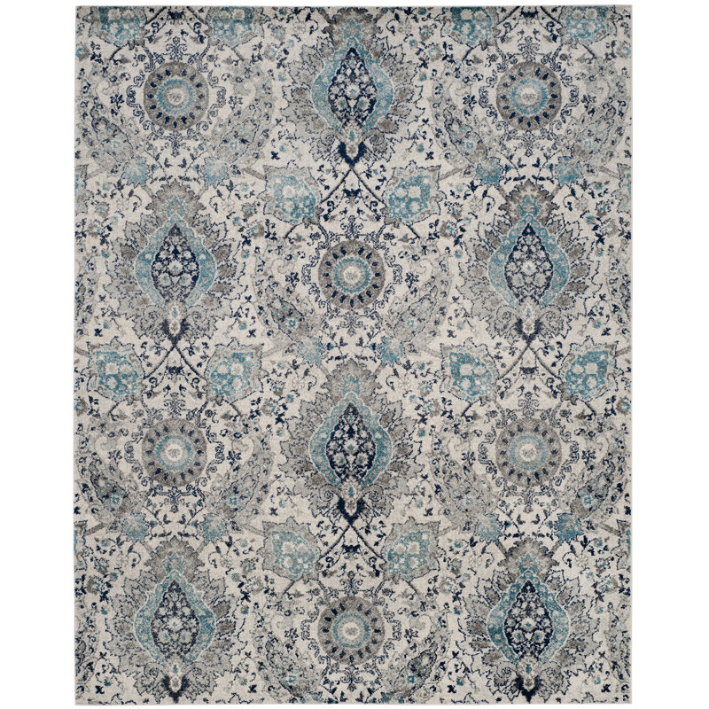 Jaelynn Cream/Light Grey Area Rug, Rectangle 122 x 183 cm