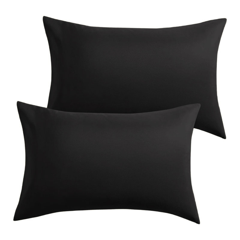 Microfiber Machine Tufted Pillow Case, Black