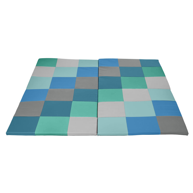 Tapis de jeu et d'activité pliable à motif patchwork SoftZone par ECR4Kids, Contemporary