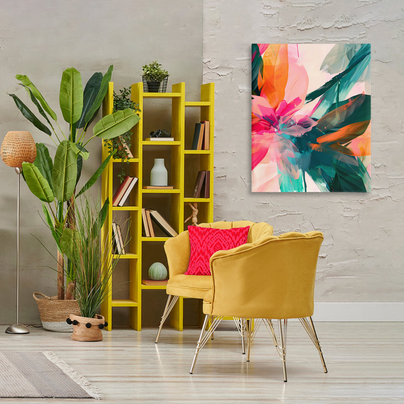  «Streaked Opaque Abstract», art mural sur toile par Walker Noble, H 40 po x l 30 po