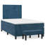 Lit sommier Vidaxl velours bleu foncé, contreplaqué, bois de pin massif-1628738892