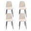 Chaises de salle à manger rembourrées confortables de 4 unités, tissu tricoté + pieds en fer - pour les sièges de maison / bureau / restaurant, siège respirant ergonomique, structure stable, assemblage facile, conception moderne-1803137650