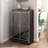Modern Double Door Mirrored Shoe Cabinet - Brown Color, Frosted Glass, Silver Edging Design Brown, Accents