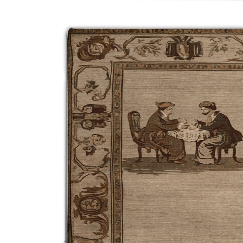 Tapis beige français d'intérieur et d'extérieur, Rectangulaire 2 pi x 3 pi