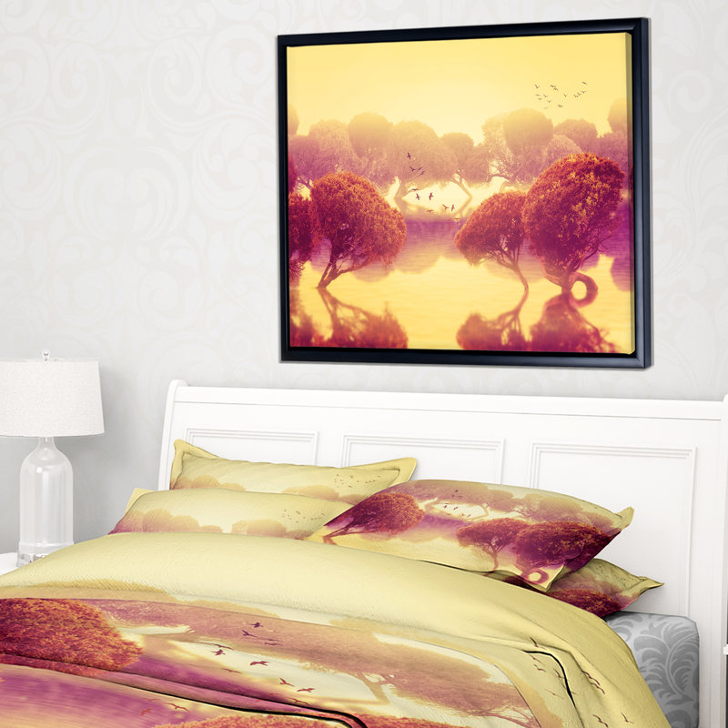 «Peaceful Japanese Gardens», art graphique, H 12 po x l 20 po x P 1 po, Toile avec cadre flottant