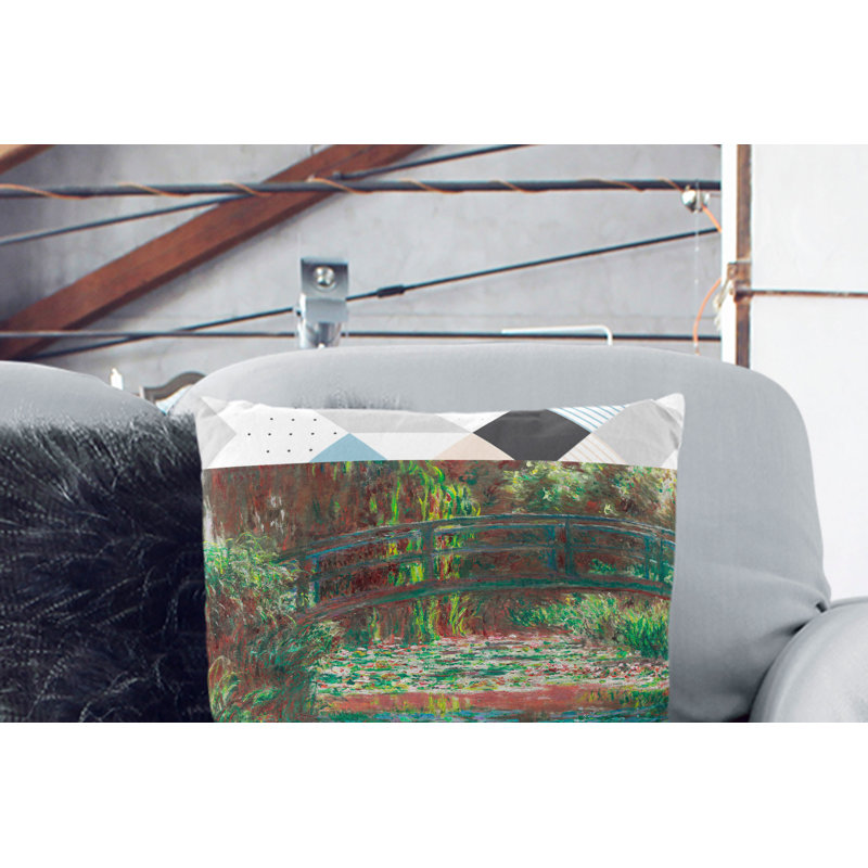 The Japanese Footbridge Vol.3 Square Throw Cushion, 55cm H x 55cm W x 20cm D