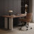 Nut-brown+Beige Rectangular Manufactured Wood desk-2059656875
