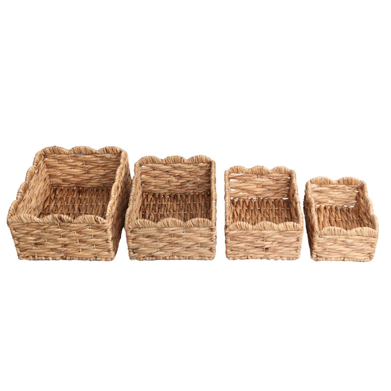 Ensemble de 4 paniers de rangement Coran Rustic Cottage, Naturel