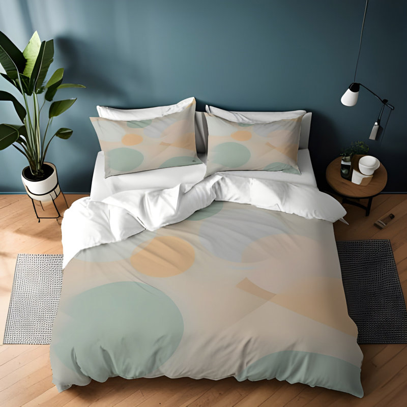 Polyester Abstract Duvet Cover, King Duvet Cover + 2 King Shams