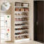 Armoire à chaussures à 9 niveaux, armoire de rangement à chaussures en bois robuste, armoire à chaussures haute autoportante avec tablettes réglables