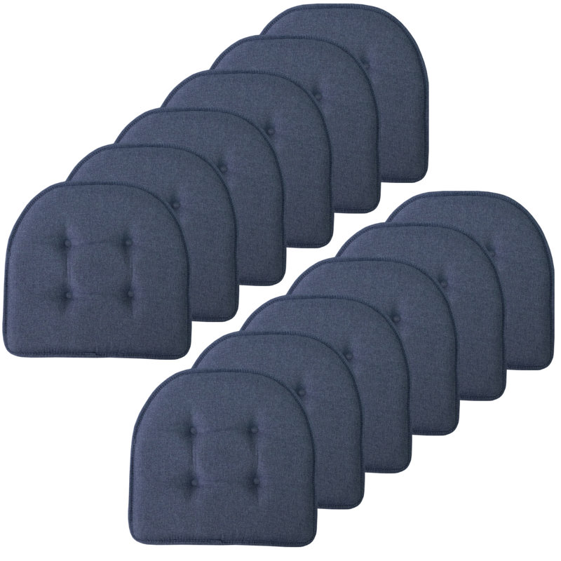 Coussin de chaise d'intérieur uni antidérapant en forme de U, Gris, 12