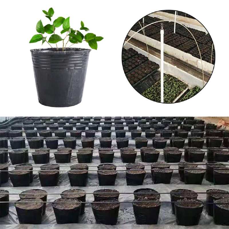 500PCS Plant Nursery Pots, Black Soft Plastic Seedling Pot With Drain Holes For For Indoor/Outdoor Use, Flower Plant Container For Succulents, Cuttings, Transplanting, Home Garden