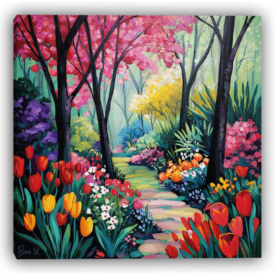 Spring Garden Promenade Canvas Art