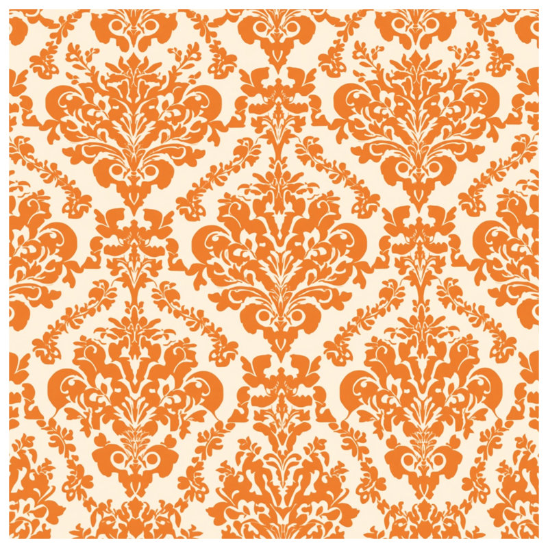 Coussins décoratifs à motif damas orange, 26 x 26 inches