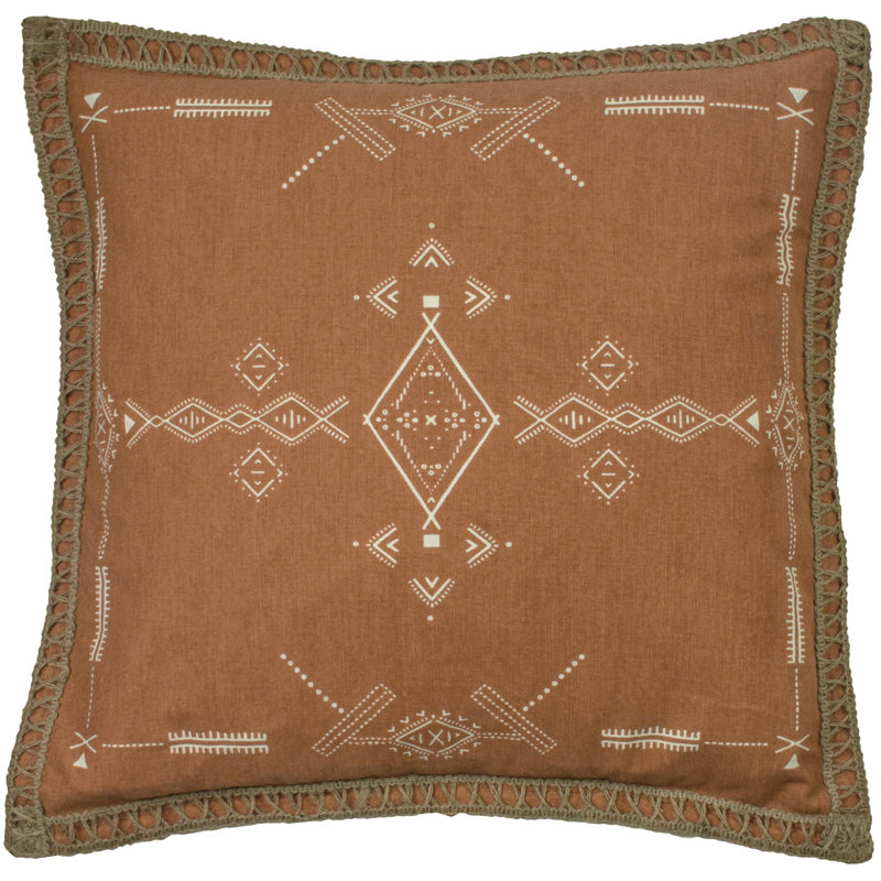 Inka Square Throw Cushion, Natural, Feather