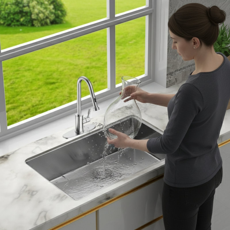 Évier de cuisine en acier inoxydable encastrable 30 po, calibre 16, simple cuve, profondeur 10 po | Idée de cadeau