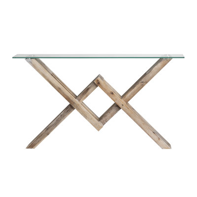 Schindler 58'' Glass Top Console Table