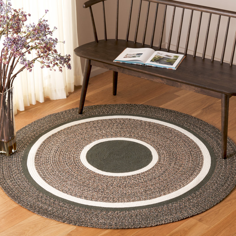 Tapis vert / beige Dayasia 759, Rond 5 pi