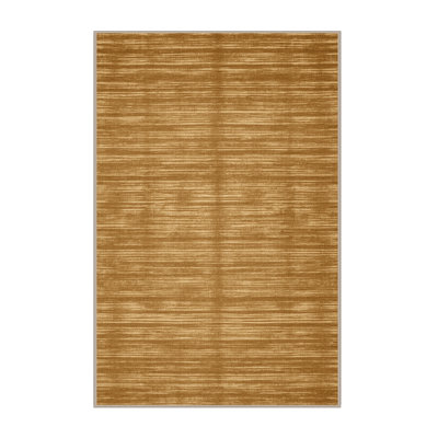 Tapis brun uni lavable à la machine