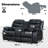 Lacreta Humes Faux Leather Manual Reclining Loveseat, 2-Seater Recliner Sofa with Center Console & Cup Holders, Home Theater Recliner Couch for Living Room-103563021