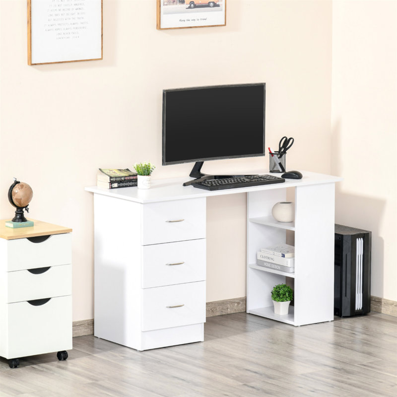 Poste de travail 47 po avec 3 tiroirs et tablette de rangement