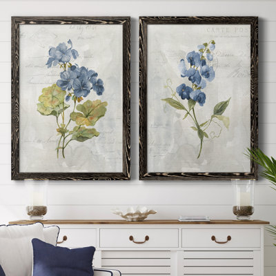 " Blue Linen Geranium " 2 Piece Art Watercolor Print