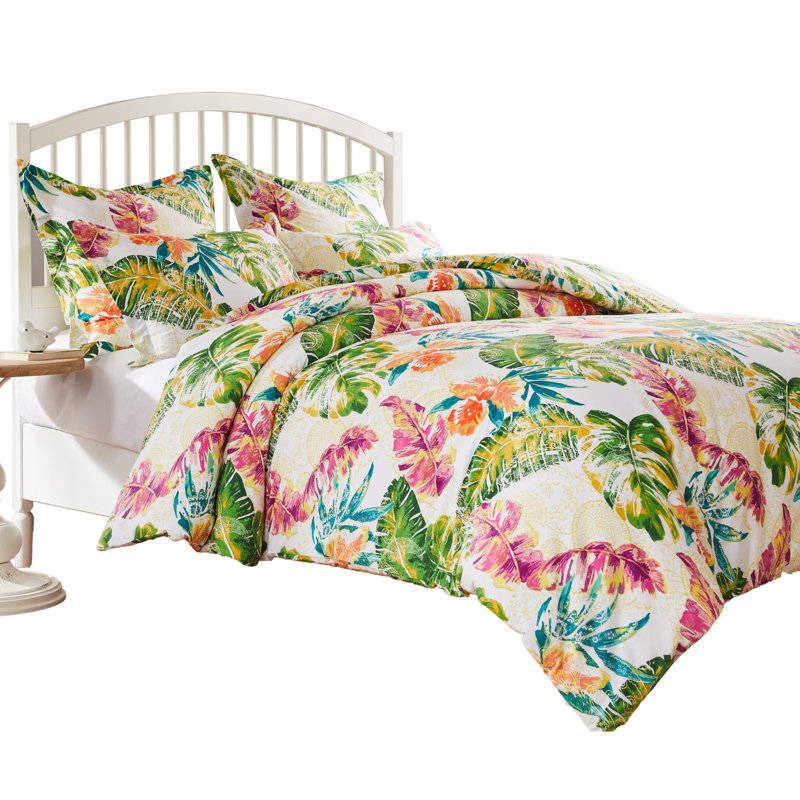 Tropical Multicolor Cotton Queen Duvet Cover Set