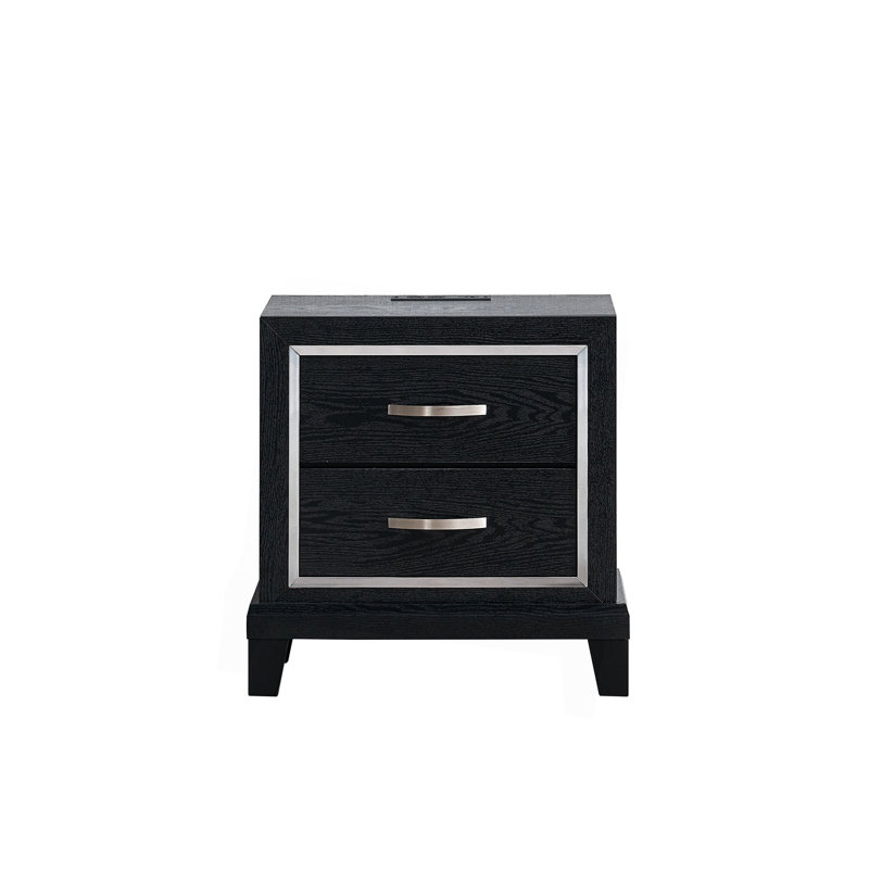 Livingston  2 Drawer Nightstand With AC/USB Outlets