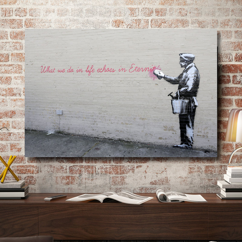 What We Do In Life Echoes In Eternity by Banksy - Wrapped Canvas Print, 61cm H x 91cm W x 4cm D