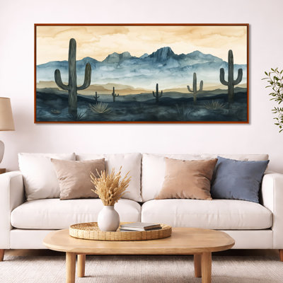 «Desert Horizon Silhouette III», art mural vert