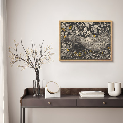 " Moody Peacock Animals Modern Rustic Artwork Framed Prints Posters Bathroom Small Wall Art "