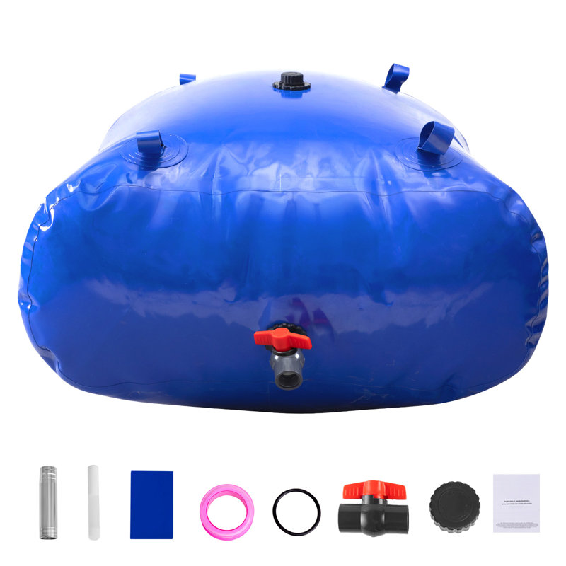 Water Storage Bladder, 87 Gallon (330L) Water Storage Container Tank, 1000D PVC Large Capacity Soft Bag Bladder, Collapsible Portable for Garden Irrigation, Camping, RVs, Fire Prevention, Blue