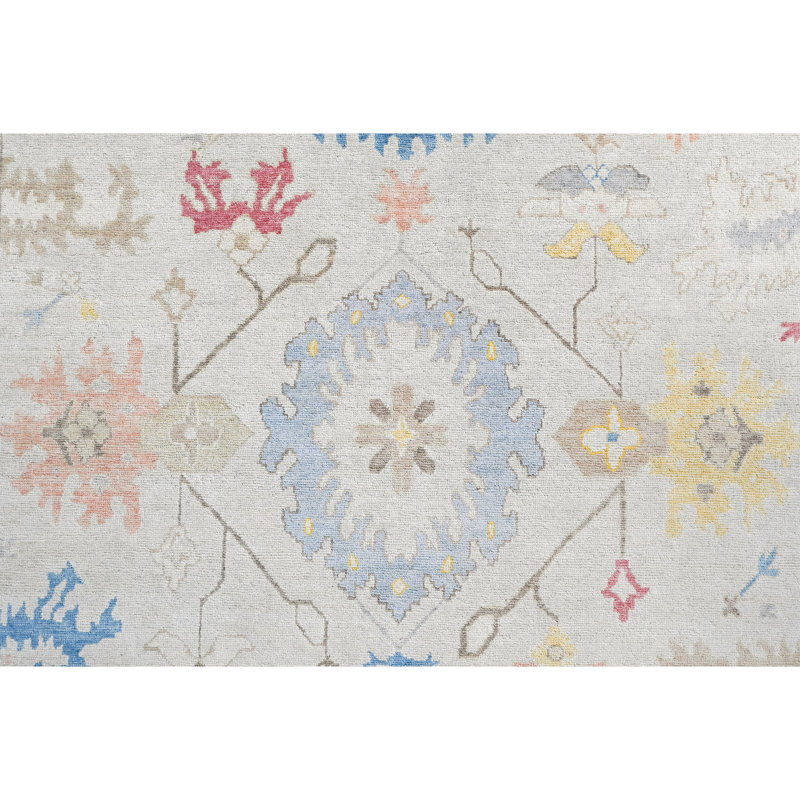 Tapis rectangulaire en laine noué à la main